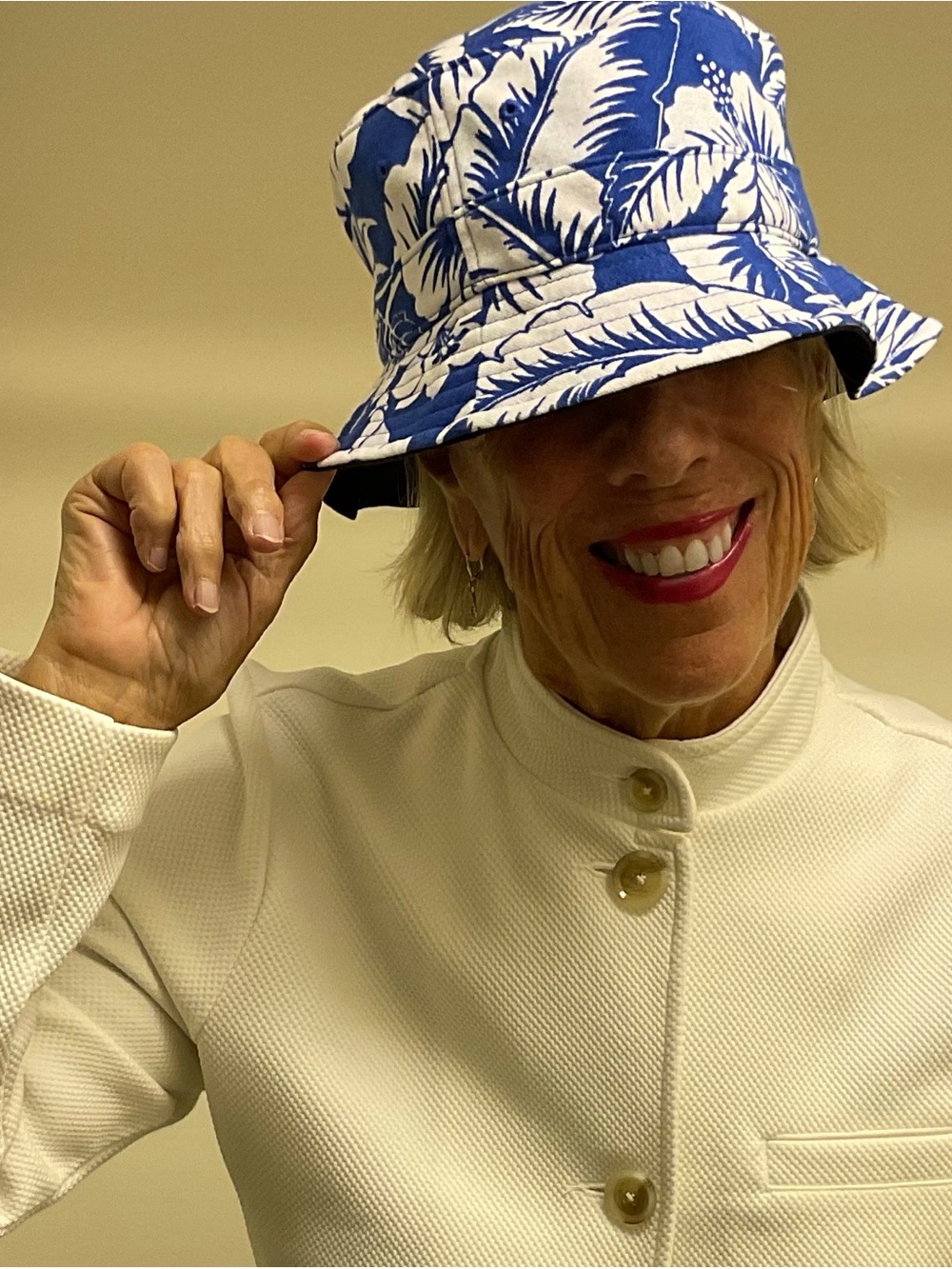 Ralph Lauren Blue & White Floral Bucket Hat S/M  NWT